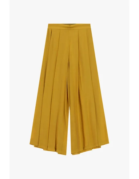 Dixie High-Waisted Palazzo Trousers with Front Pleats