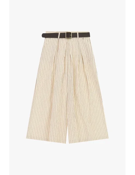 Striped Palazzo Trousers with Dixie Belt