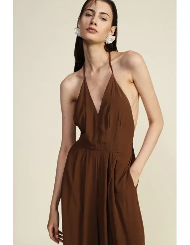 Dixie Loose-Fitting Jumpsuit with a Boat Neck and Elasticated Hem