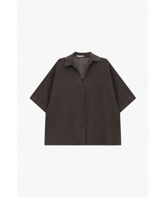 Blusa Ampia A Maniche Corte Con Colletto Classico Please