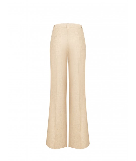 Pantalon Palazzo en mélange de lin et de viscose « Rinascimento »