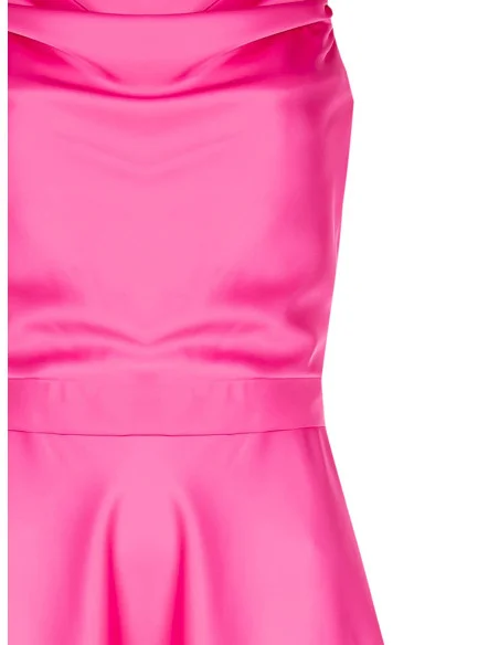 Abito Maxi In Raso Con Scollo Drappeggiato E Fiocco Dietro Rinascimento