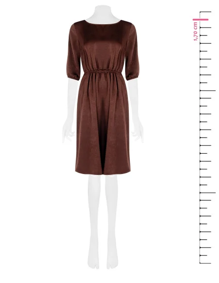Rinascimento Knee-Length Dress in Slightly Crinkled Satin