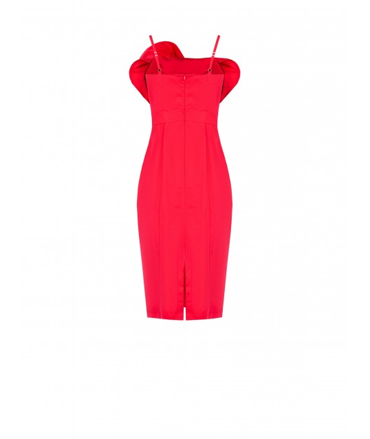 Cotton Sheath Dress with Structured Maxi Rose by Rinascimento