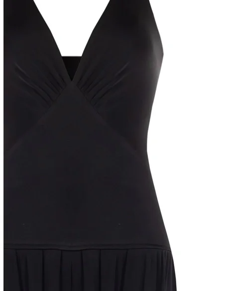 Combinaison longue coupe « palazzo » en jersey avec encolure en V profonde « Rinascimento »