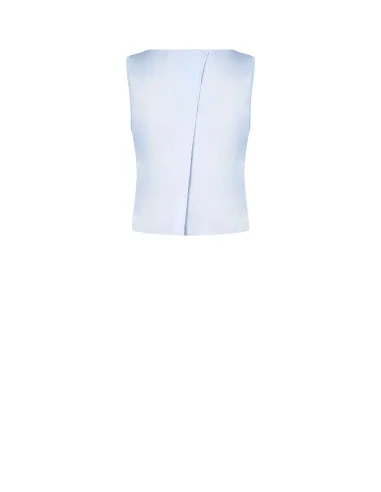 Rinascimento-style fluid top in crinkled viscose blend with a crossover at the back