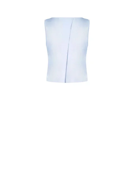 Rinascimento-style fluid top in crinkled viscose blend with a crossover at the back