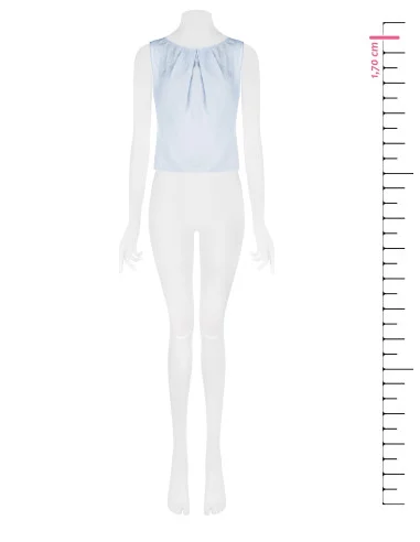 Rinascimento-style fluid top in crinkled viscose blend with a crossover at the back