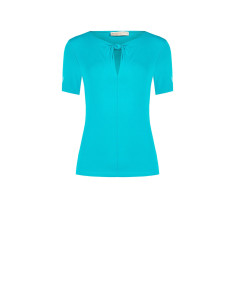 Fitted Viscose Top with Knot and Teardrop-Shaped Cut-Out – Rinascimento