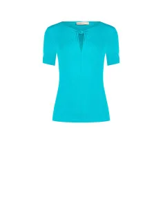 Fitted Viscose Top with Knot and Teardrop-Shaped Cut-Out – Rinascimento