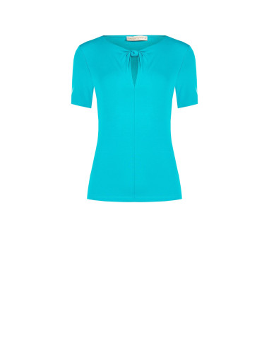 Fitted Viscose Top with Knot and Teardrop-Shaped Cut-Out – Rinascimento
