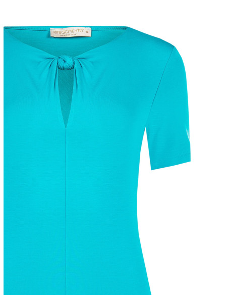 Fitted Viscose Top with Knot and Teardrop-Shaped Cut-Out – Rinascimento