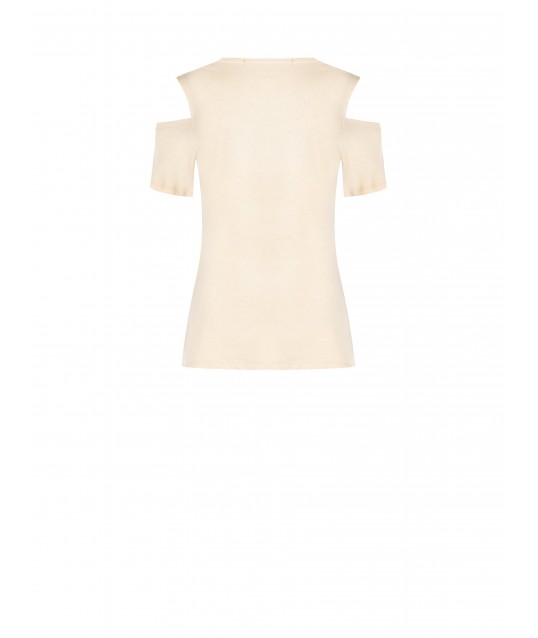 T-shirt coupe classique en coton avec découpe sur les épaules « Rinascimento »