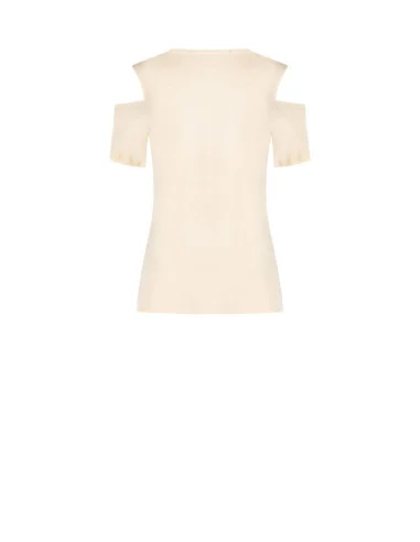 Regular-fit cotton T-shirt with cut-outs on the shoulders – Rinascimento