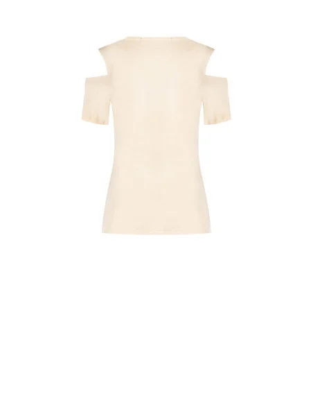 T-shirt coupe classique en coton avec découpe sur les épaules « Rinascimento »