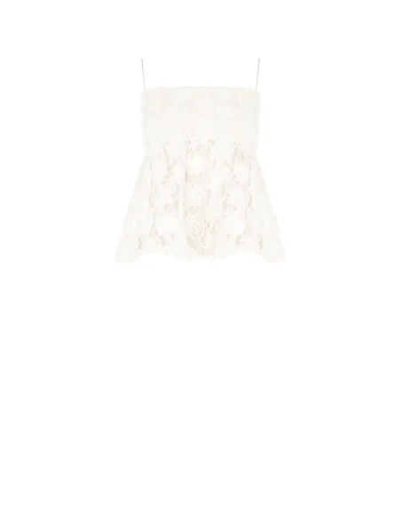 Haut péplum recouvert de roses en tulle en relief, style Rinascimento