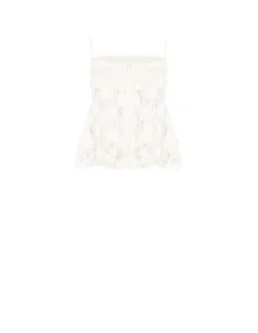 Rinascimento-style tulle peplum top covered in roses with an embossed pattern 2