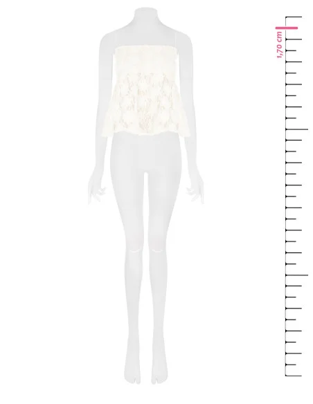 Haut péplum recouvert de roses en tulle en relief, style Rinascimento