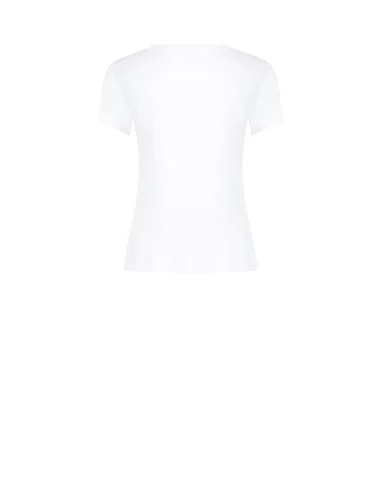 T-shirt coupe classique en coton mélangé, imprimé pour femme, avec strass « Rinascimento »