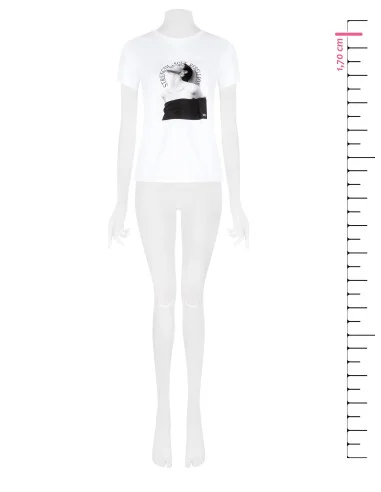 Women’s Regular-Fit Cotton-Blend T-Shirt with Print and Rhinestones – Rinascimento