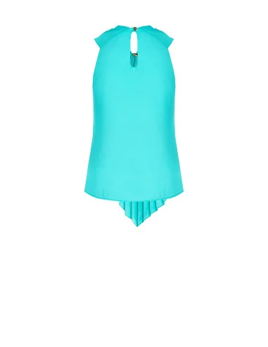 Blusa Sfiancata In Georgette Con Volant Plissè Rinascimento