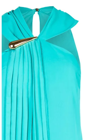 Blusa Sfiancata In Georgette Con Volant Plissè Rinascimento