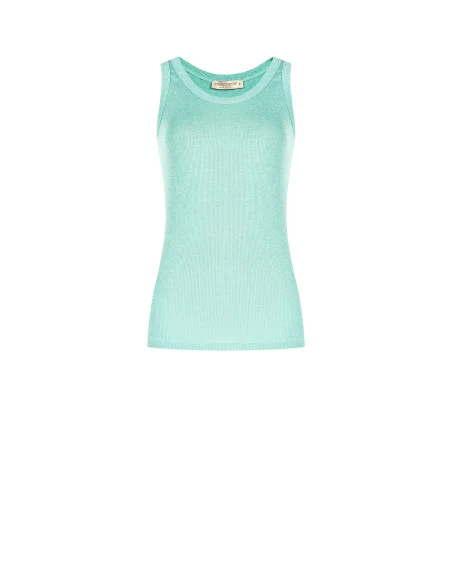 Top Aderente In Maglia A Coste Con Filato In Lurex Rinascimento