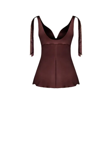 Rinascimento Satin Fitted Top with Bows on the Straps