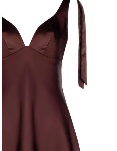 Rinascimento Satin Fitted Top with Bows on the Straps