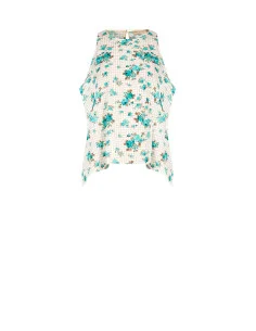 Blouse ample en forme de trapèze, à carreaux et roses Rinascimento