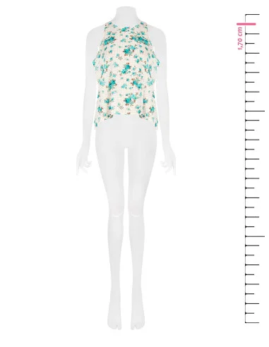 Blusa A Trapezio Ampia A Quadretti E Rose Rinascimento