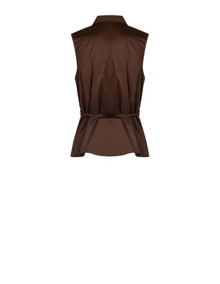 Camicia In Misto Cotone Con Ruches E Lunga Cintura Sottile Coordinata Rinascimento