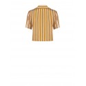 Short-sleeved striped shirt in a viscose blend with a Rinascimento-style lapel