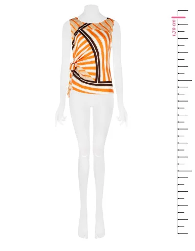 Viscose Fitted Top with a Knot at the Side – Rinascimento