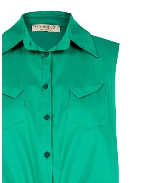 Chemise courte en coton mélangé avec cordon de serrage au bas « Rinascimento »