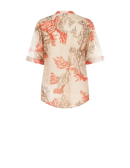 Camicia In Lyocell Ultralight Senza Colletto Rinascimento
