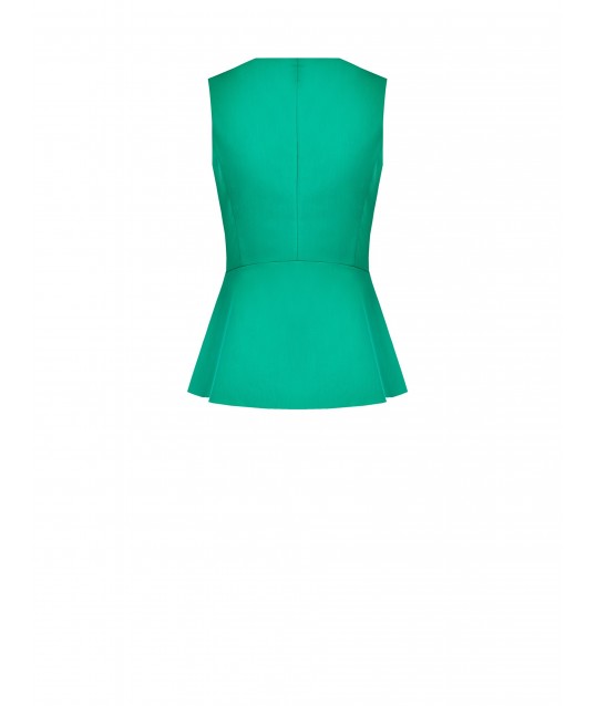 Long, Fitted Cotton-Blend Waistcoat with Metal Button – Rinascimento