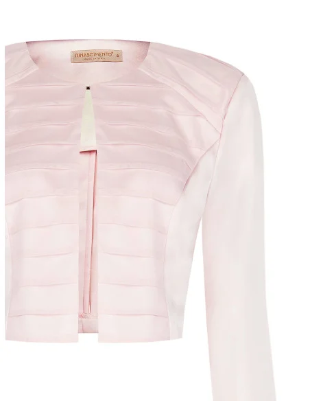 Satin Bolero Shawl with a pleated tulle insert at the front and ‘Rinascimento’ straps