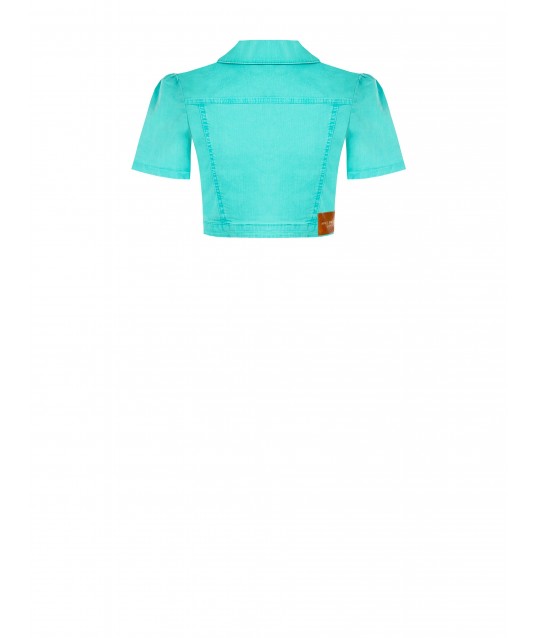 Rinascimento Stretch Denim Crop Jacket