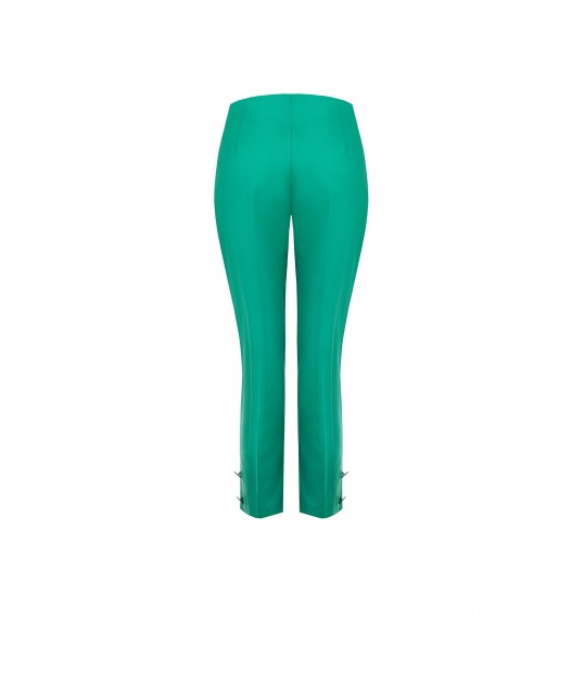 Pantalon cigarette en coton avec fermeture éclair latérale « Rinascimento »
