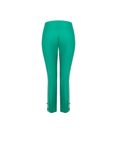 Pantalon cigarette en coton avec fermeture éclair latérale « Rinascimento »