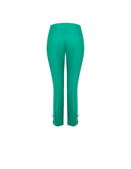 Pantaloni A Sigaretta In Cotone Con Zip Laterale Rinascimento