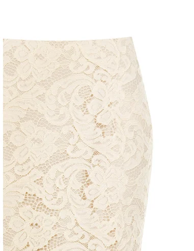 Rinascimento Lace Sheath Skirt with a Back Slit and Satin Waistband