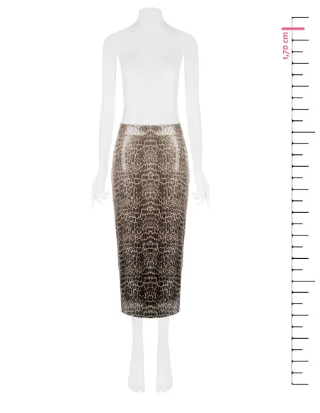 Rinascimento-style Sheath Skirt in Spotted Fabric Covered in Sequins