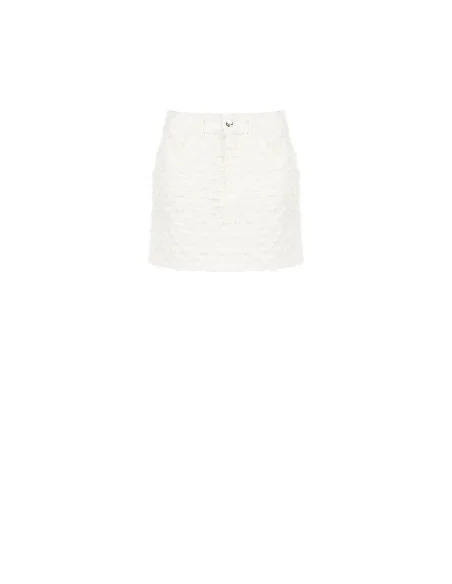 Rinascimento Stretch Denim Mini Skirt with Rips