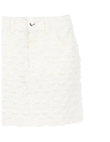 Rinascimento Stretch Denim Mini Skirt with Rips