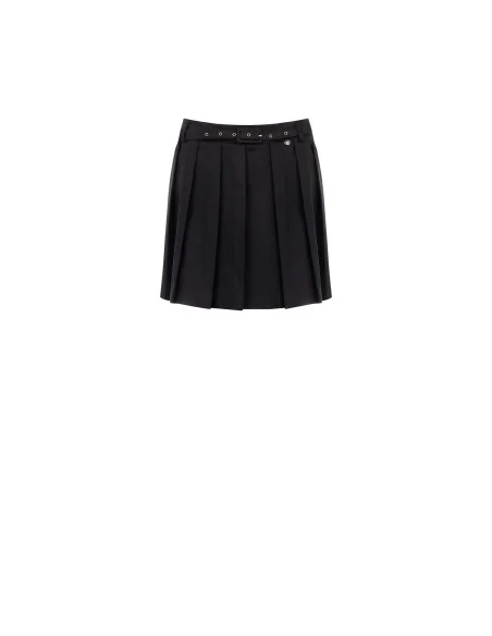 Mini-jupe plissée en mélange de lyocell et de coton avec ceinture assortie « Rinascimento »