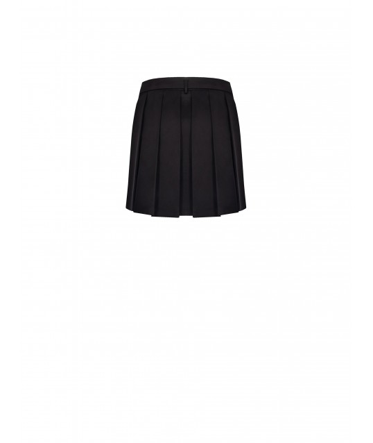 Mini-jupe plissée en mélange de lyocell et de coton avec ceinture assortie « Rinascimento »