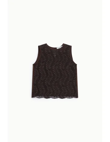 Top sans manches avec motif brodé Please