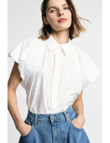 Camicia Cropped Maniche Ampie E Bottoni Please